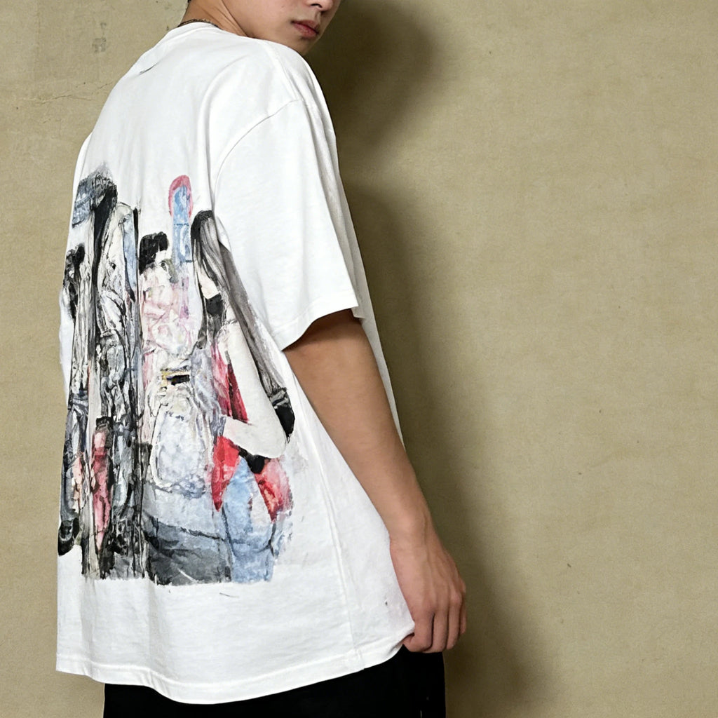 Abstract Gothic Portrait Oversized T-Shirt | Subculture Avant-Garde Art Graphic Tee