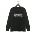 Boneless Gothic Rhinestone Oversized Long Sleeve T-Shirt Black Streetwear