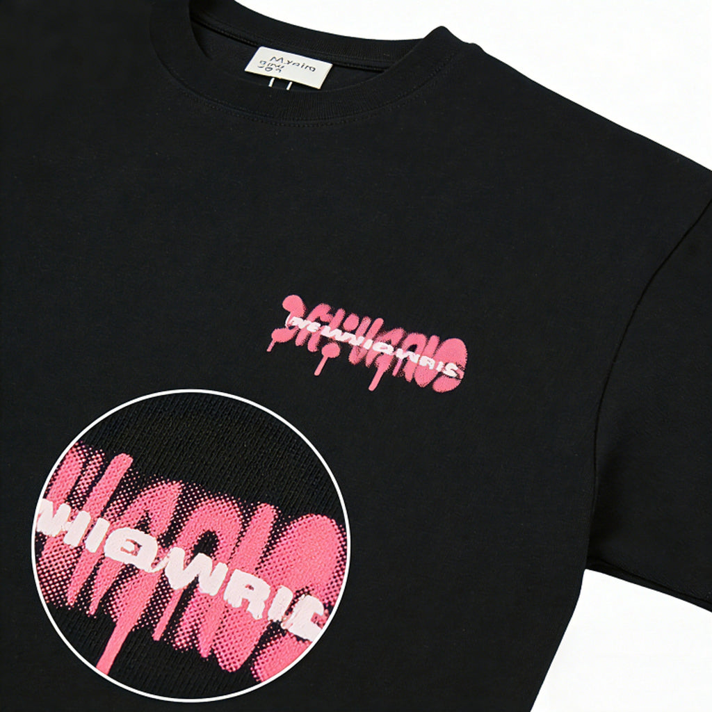 DRY WORLD Graffiti Oversized T-Shirt | Black Streetwear Graphic Tee