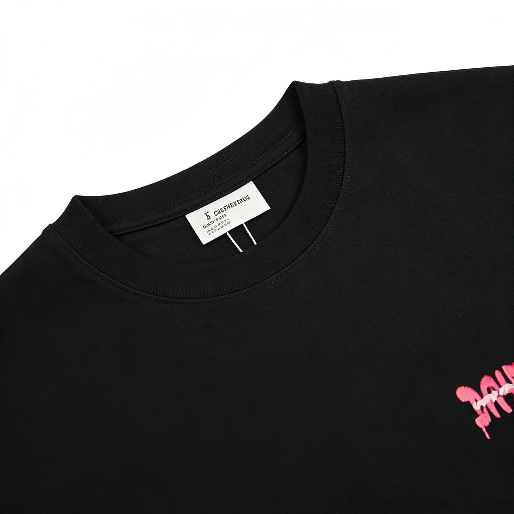 DRY WORLD Graffiti Oversized T-Shirt | Black Streetwear Graphic Tee
