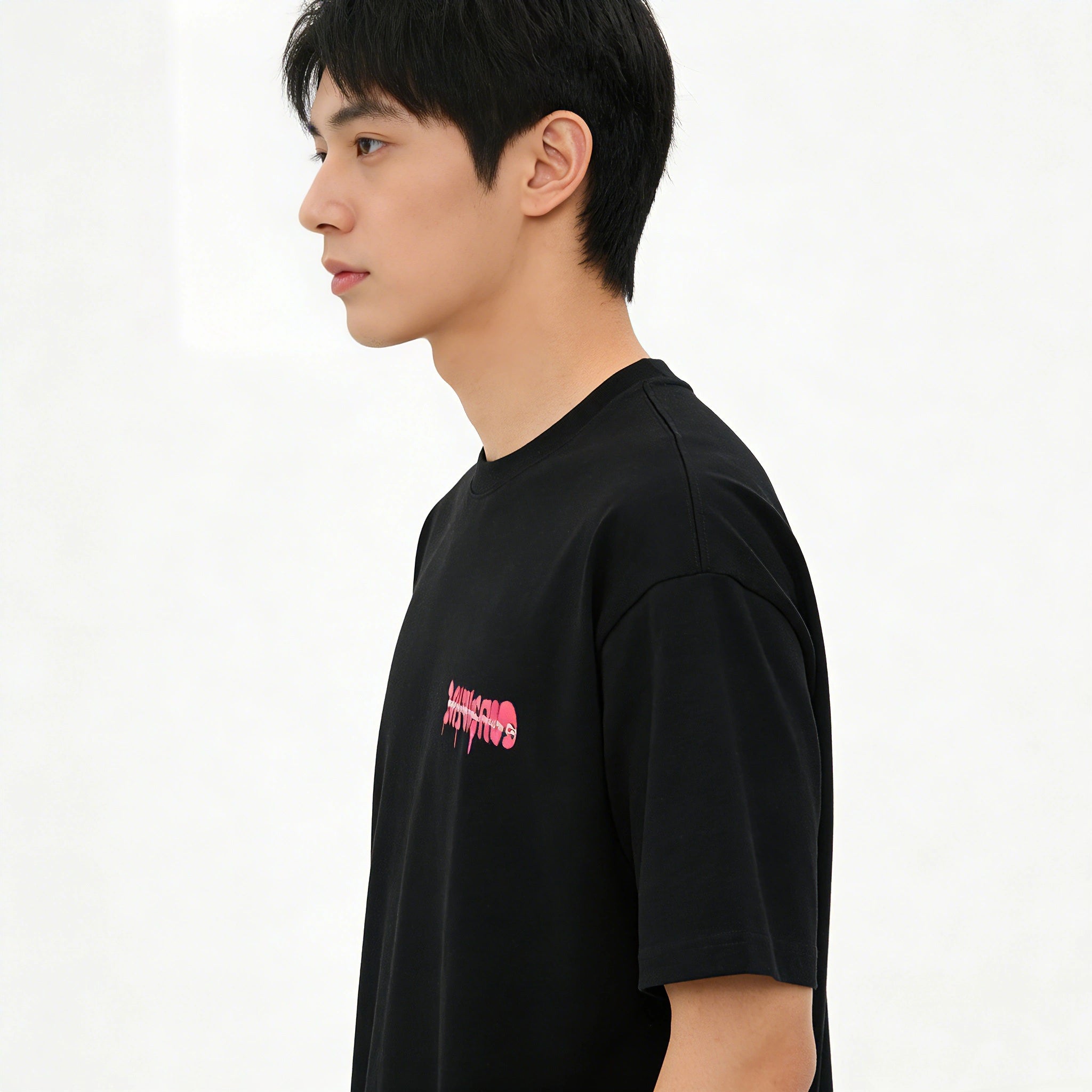 DRY WORLD Graffiti Oversized T-Shirt | Black Streetwear Graphic Tee