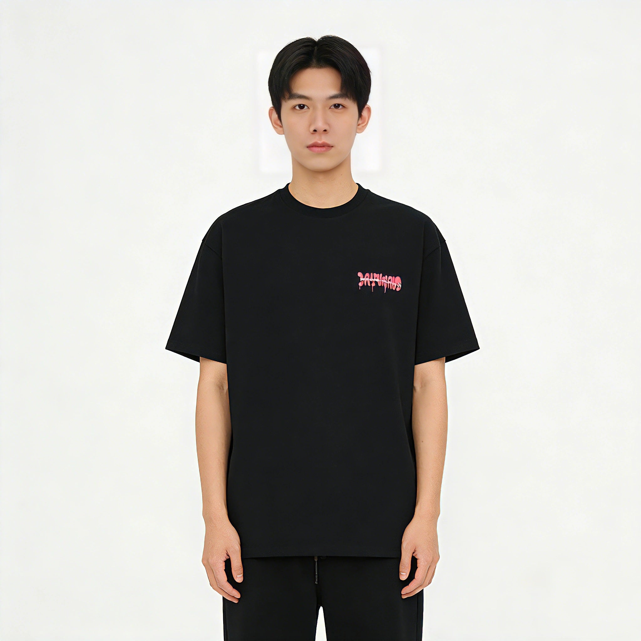 DRY WORLD Graffiti Oversized T-Shirt | Black Streetwear Graphic Tee