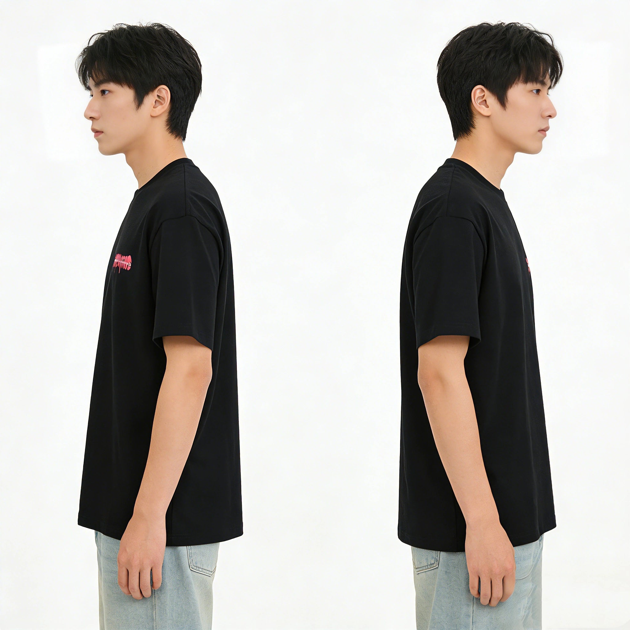 DRY WORLD Graffiti Oversized T-Shirt | Black Streetwear Graphic Tee