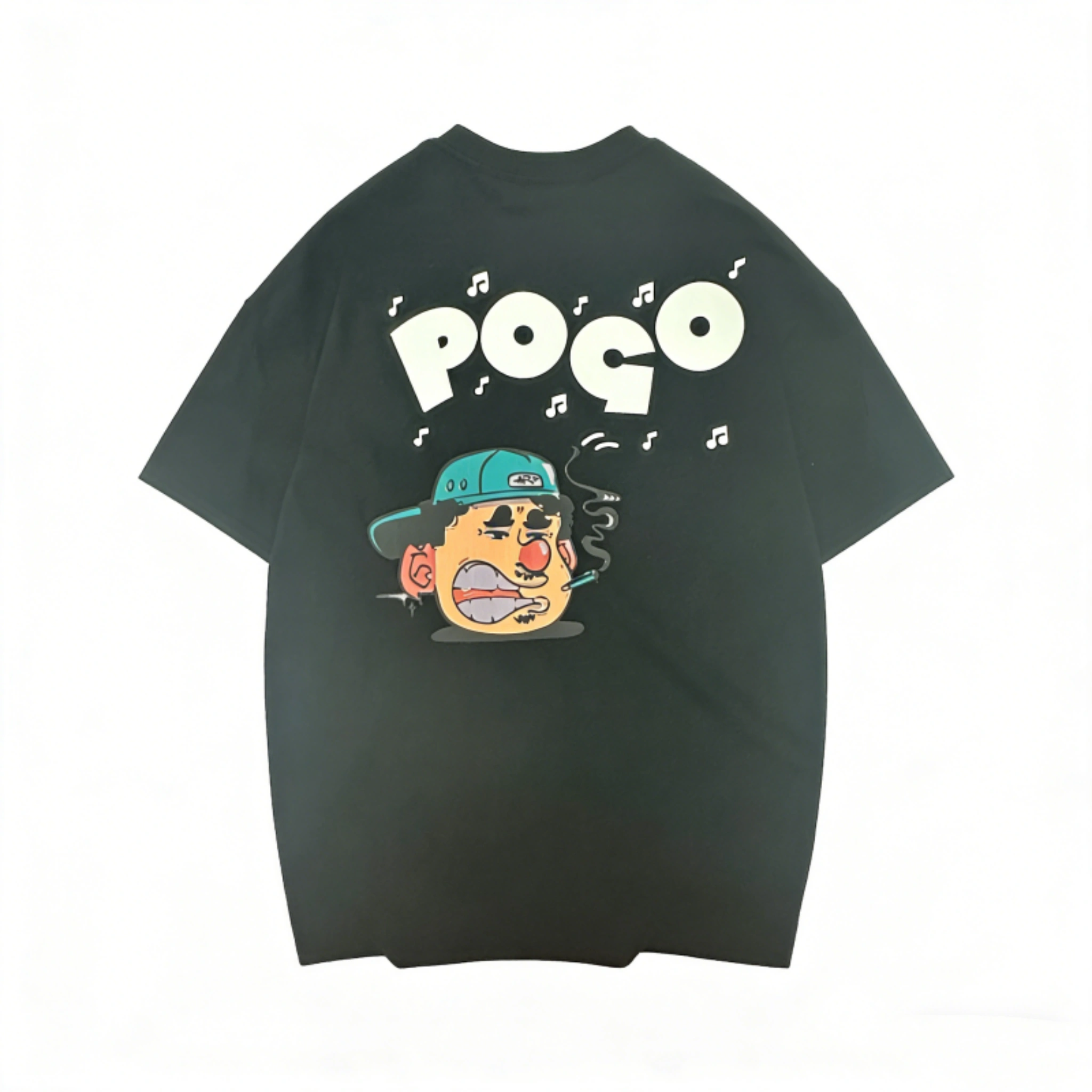 POCO Retro Cartoon Graphic Tee | Oversized Black Skate Streetwear