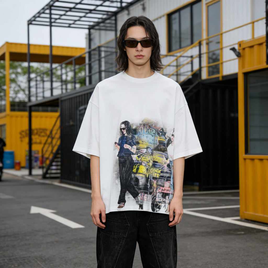 Vintage Collage Print Oversized T-Shirt | Subculture Streetwear Graphic Tee