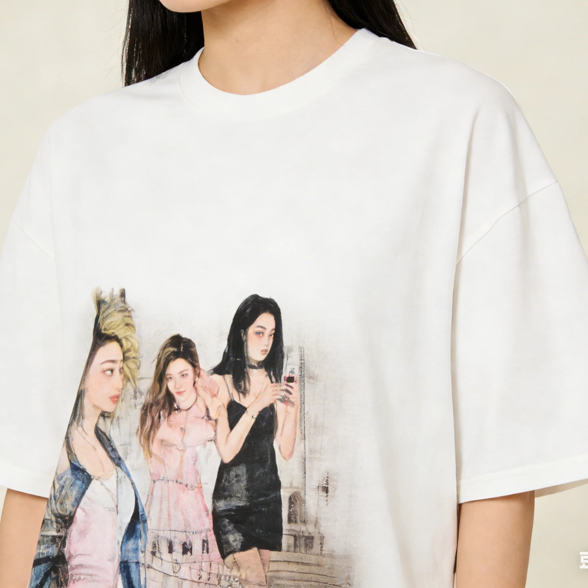 Vintage Pin-Up Watercolor Oversized T-Shirt | Subculture Art Graphic Tee