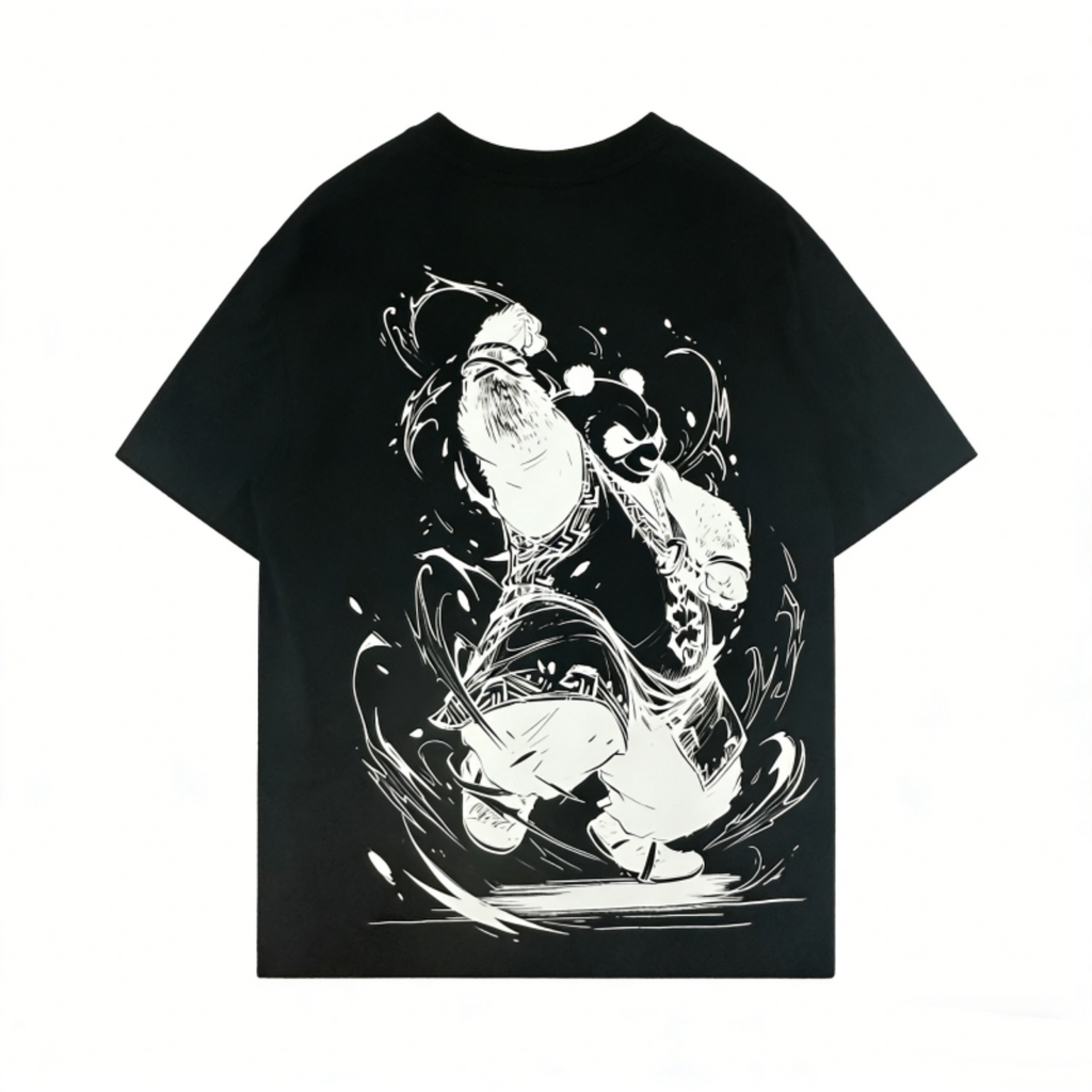World of Warcraft Pandaren Monk Graphic Tee | Oversized Black Streetwear