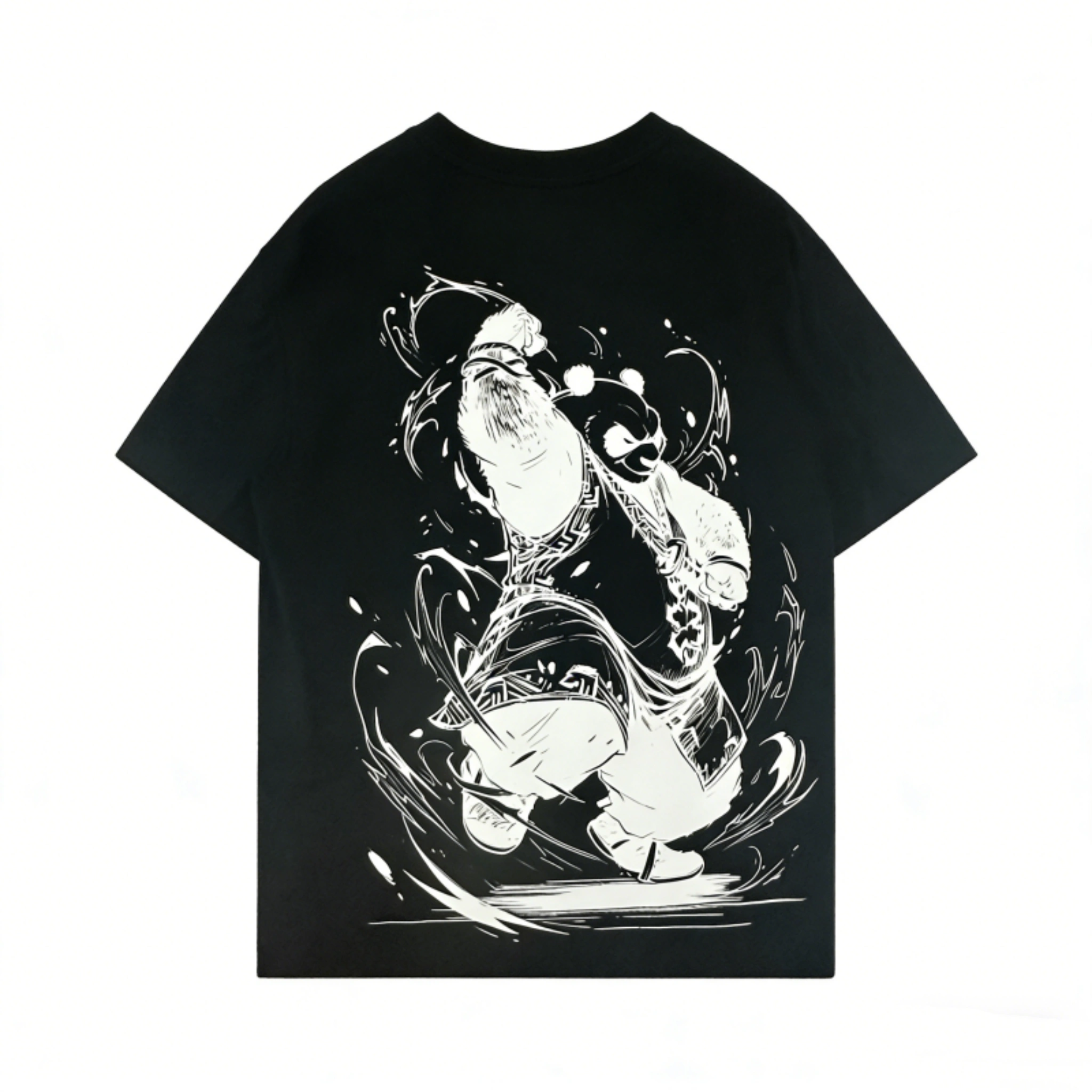 World of Warcraft Pandaren Monk Graphic Tee | Oversized Black Streetwear