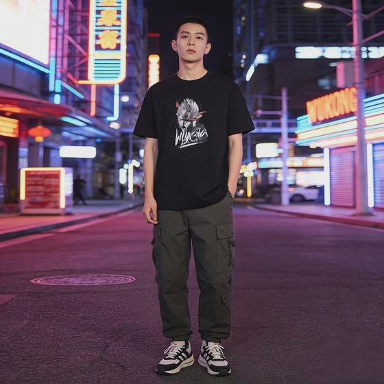 Black Myth: Wukong Graphic Tee | Cyberpunk Streetwear Black T-Shirt